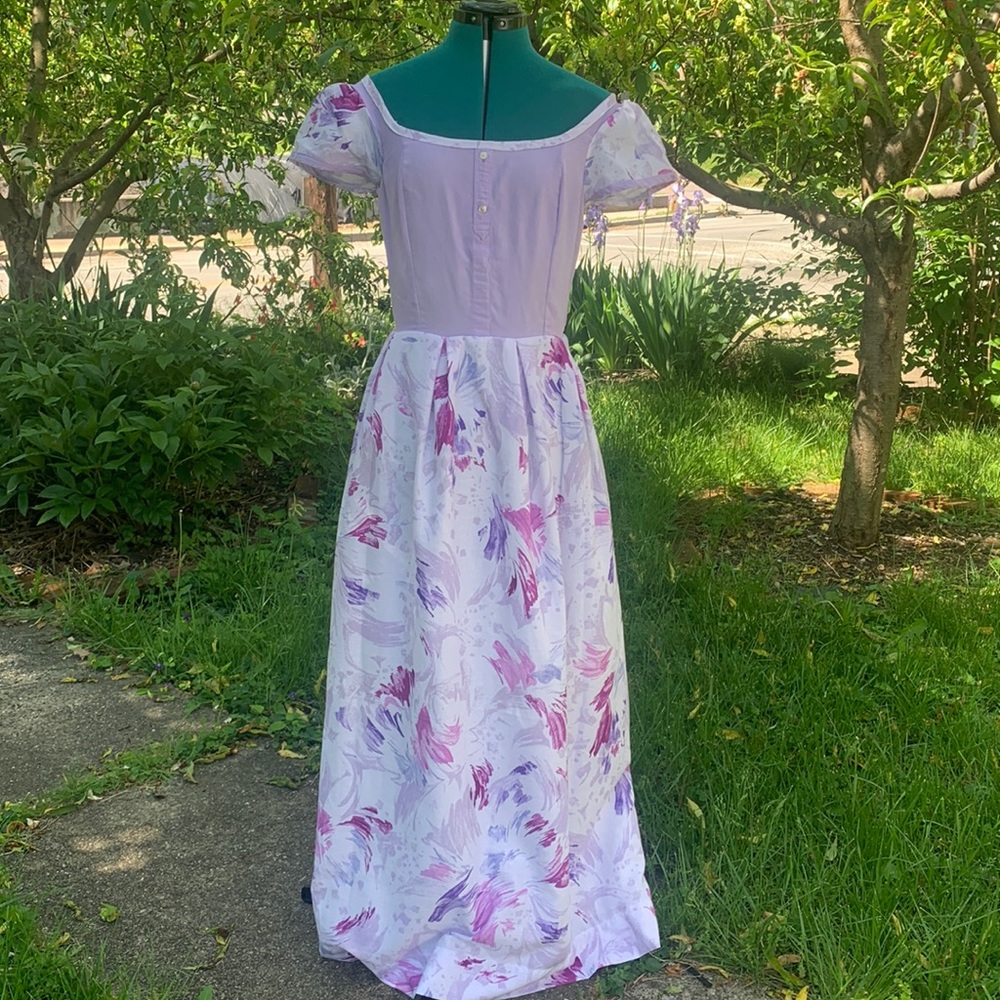 Princess Cottage Purple Watercolor Vintage Maxi Dress